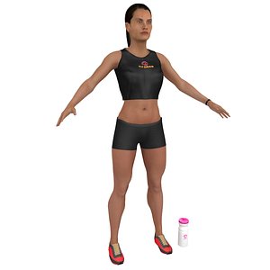 fitness female athlete 3D model
