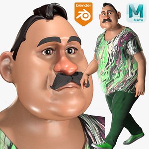 Cartoon Rigged Man-Philip Character 3D Model 3D