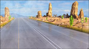 road cartoon toon 3D