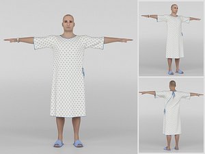 Patient with white gown