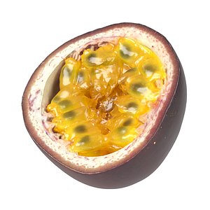 photorealistic scanned passion fruit 3D model