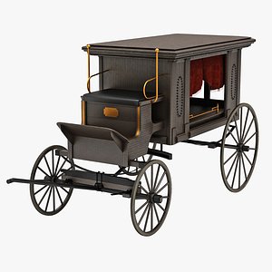 3d model hearse wagon