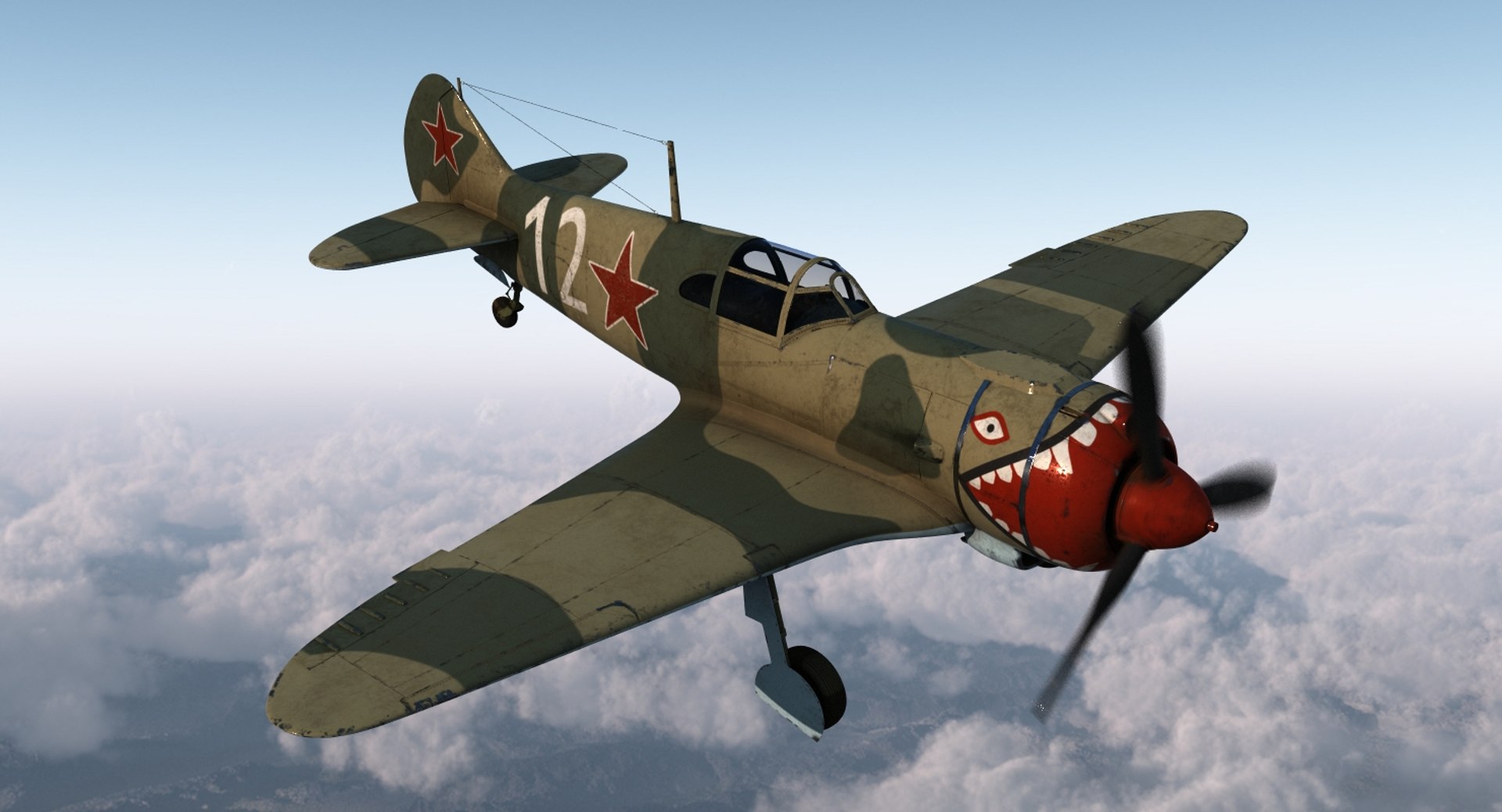 3d La-5 Wwii Soviet Fighter Aircraft Model