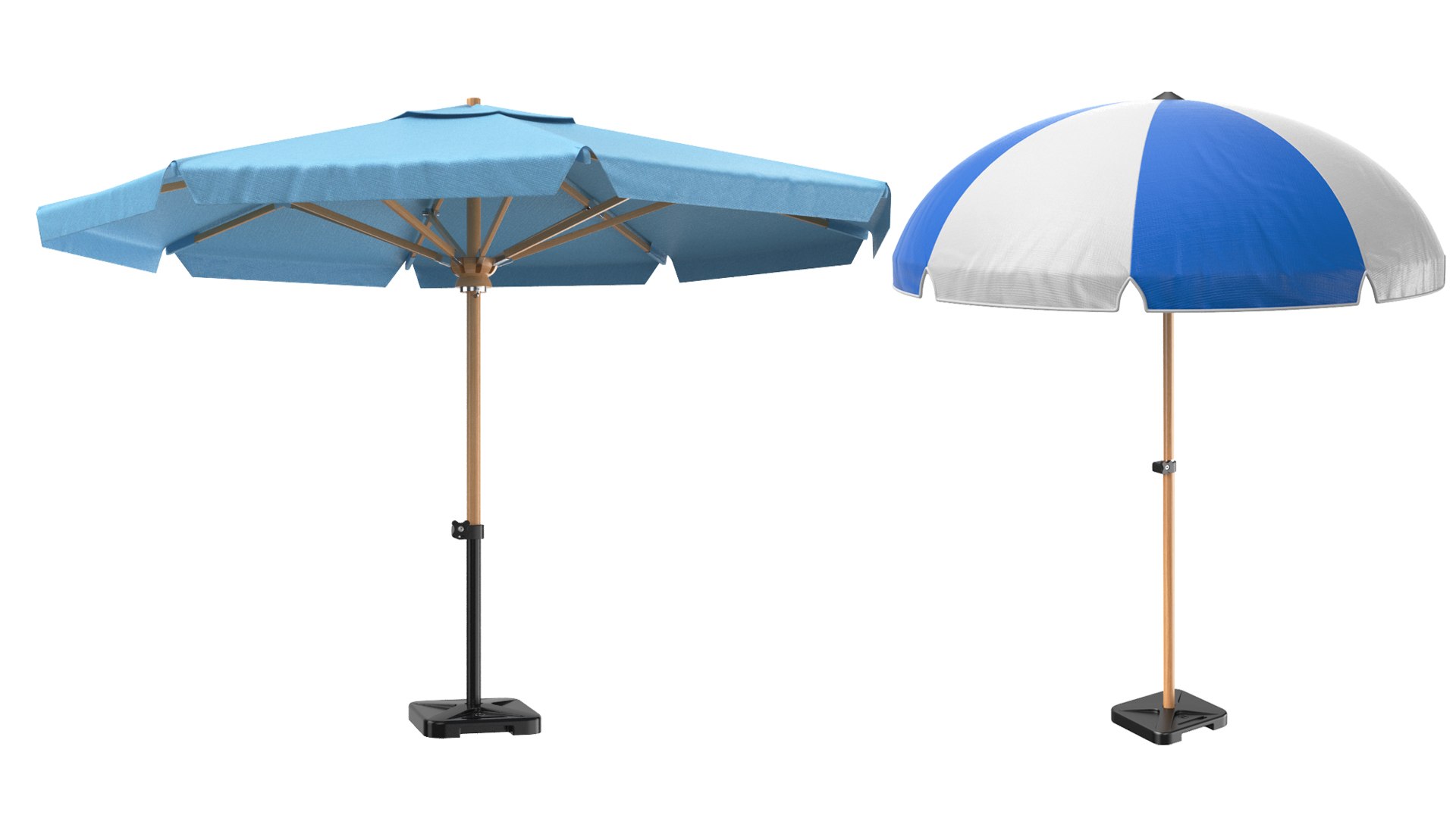 3D Two Detailed Patio Umbrellas Model TurboSquid 2126721