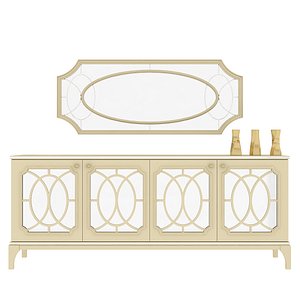 3D luxury mirror console table