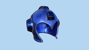 3D Megaman Helmet 03 Blue Stylized - Character Design Fashion
