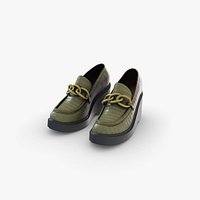 Reptile Leather Platform Loafers
