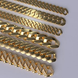 3D cuban chains necklace model