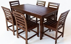 outdoor dining set table chairs 3D
