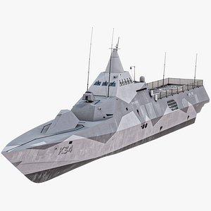 HSwMS Visby Class Corvette K34 PBR model
