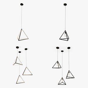 Geometric Triangle Pyramid Pendant Lights Bundle