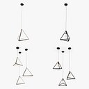 Lampy wiszące w kształcie piramidy geometrycznej trójkątnej