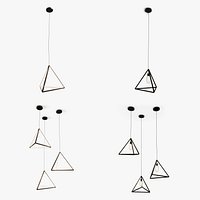 Geometric Triangle Pyramid Pendant Lights Bundle