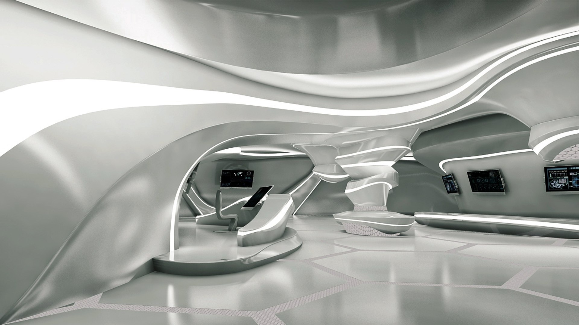 Sci-fi futuristic room design 3D model - TurboSquid 1390732