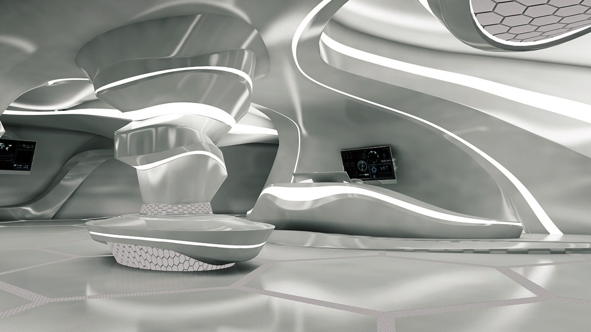 Scifi Futuristic Room Design 3D Model TurboSquid 1390732