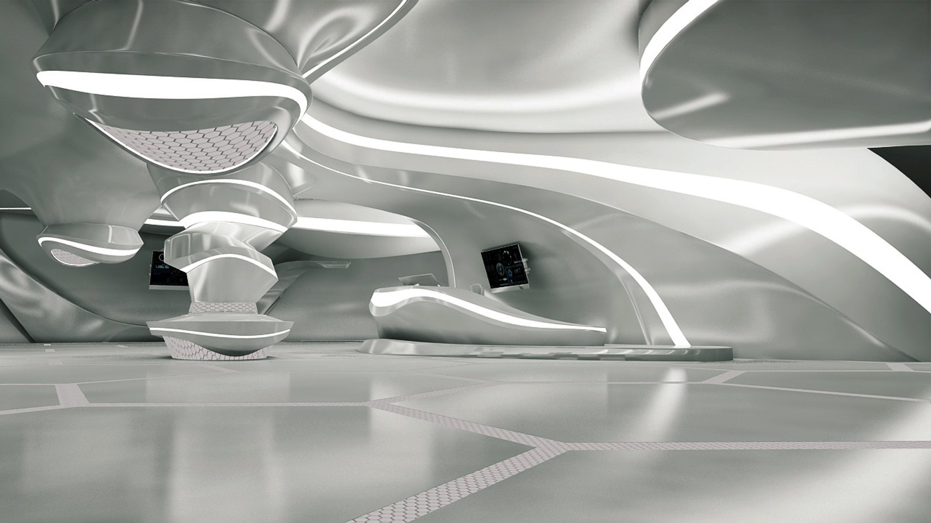 Scifi Futuristic Room Design 3D Model TurboSquid 1390732