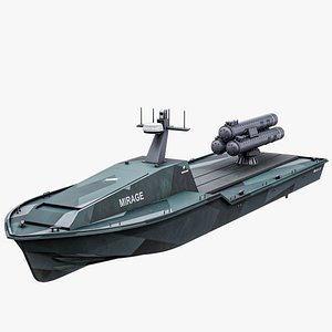 Mirage Saronic - Unmanned Robotic Autonomous Surface Vessel With Camo PBR 3D model