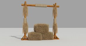 3D Bundle Of Straw and Wood Door model