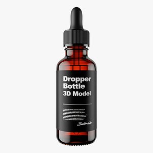 Transparent Serum Dropper Bottle 3D Model - Packaging Mockup