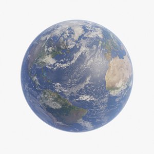 3D Earth textured 3D model with Clouds Rotation and atmosphere