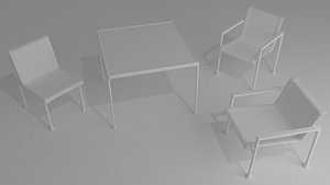 set 1966 table lounge chair 3ds