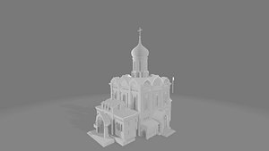 Highly detailed 3d model of the Orthodox cathedral model