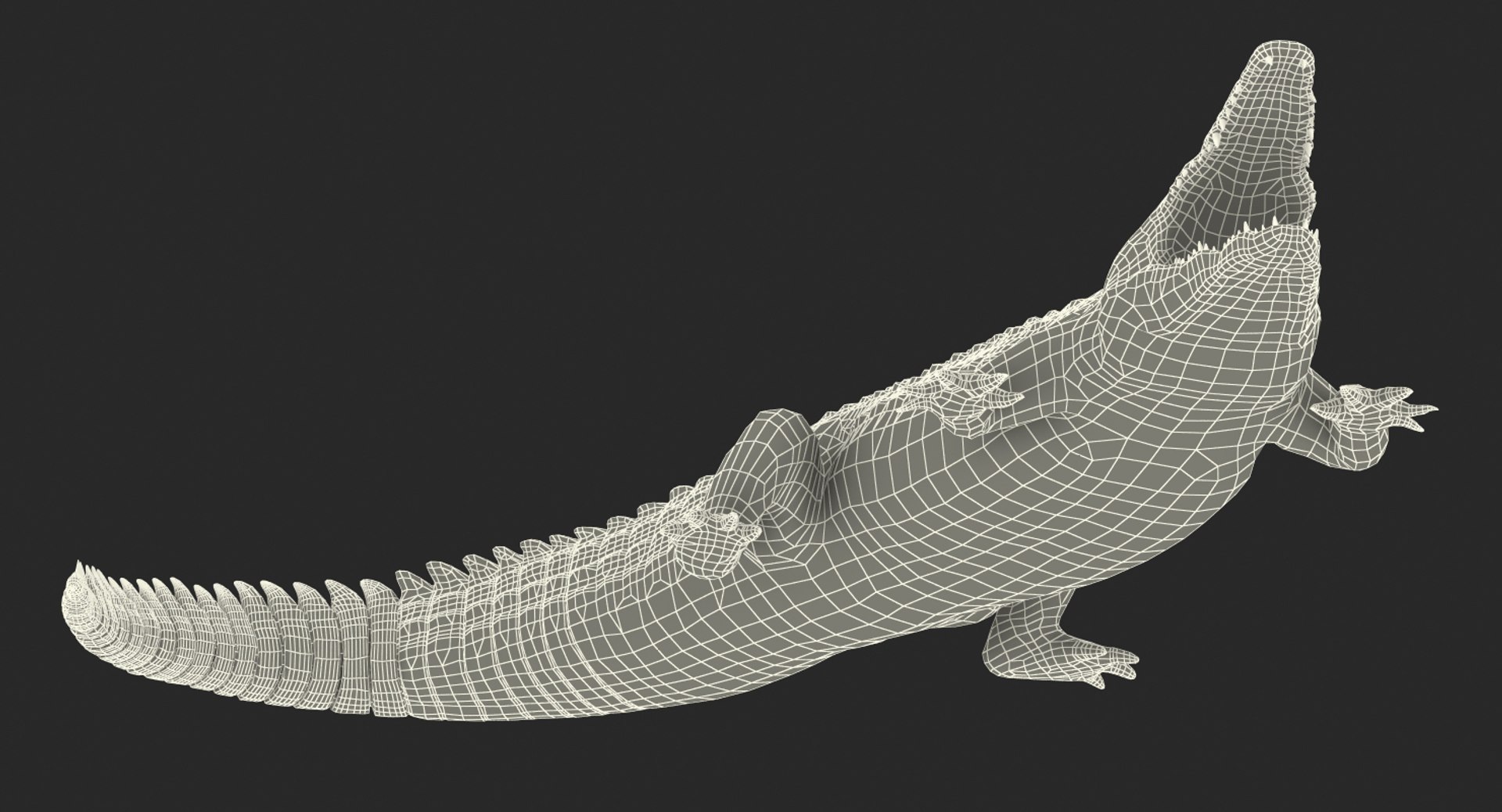 crocodile attacks pose 2 3d model