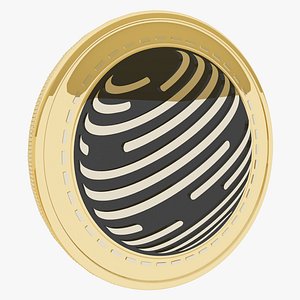 Factom Cryptocurrency Gold Coin 3D model