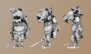 3D knight rose model