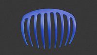 Curved Blue Hair Comb  3D Model