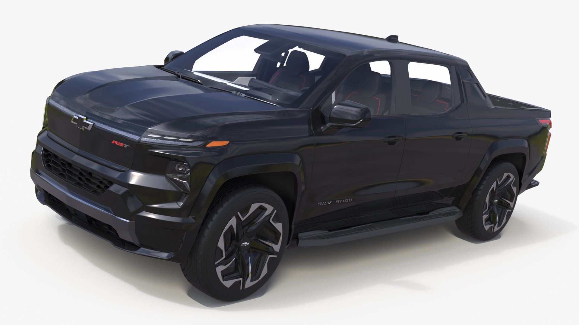 Black Chevrolet Silverado EV RST 2024 3D model preview