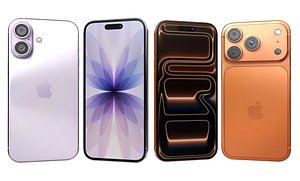 Apple iPhone 17 Lavender And iPhone 17 Pro Cosmic Orange 3D model