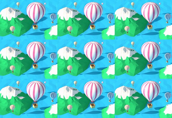 3D Cartoon hot air balloon around the world C4D model flying vehicle