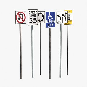 Road Signs Pack - Regulatory and Restrictions 3D
