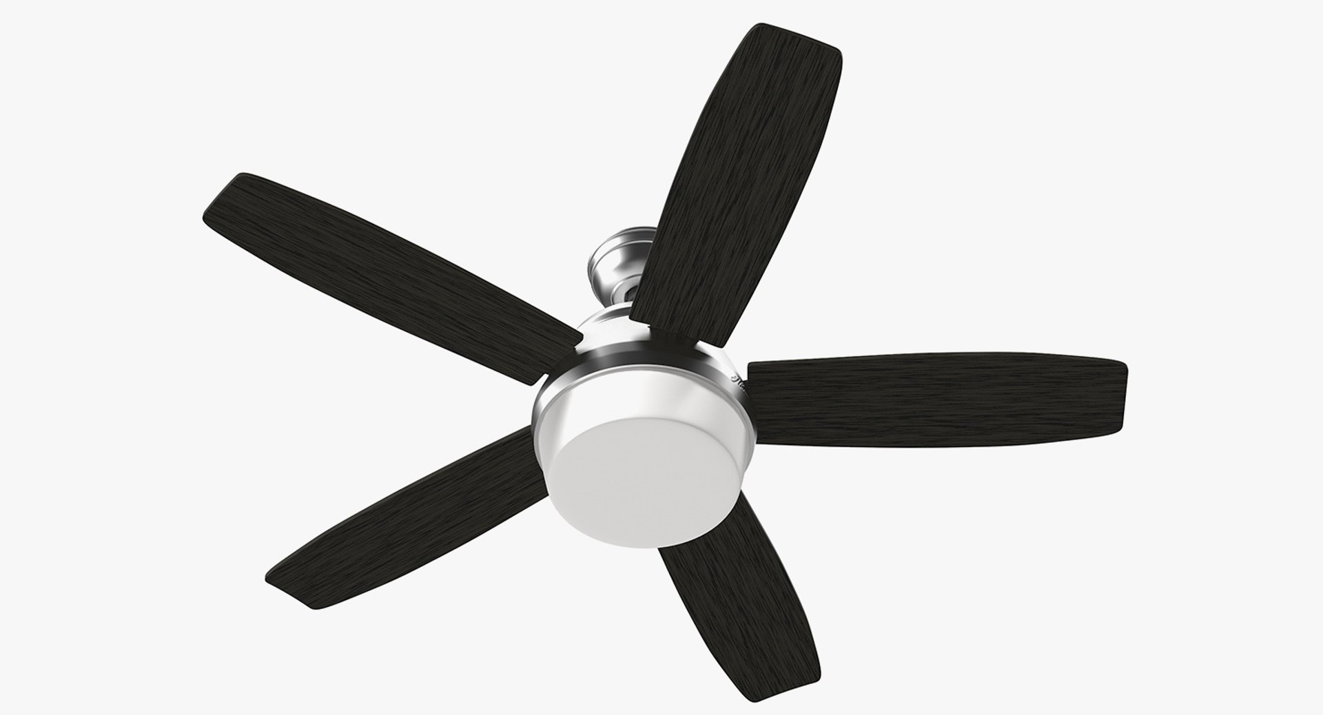 Chromium Five Blades Ceiling Fan 3D Model 3D model preview