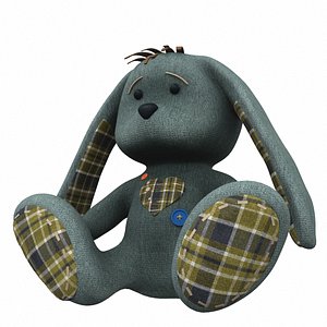Plush toy bunny 2 3D model