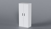 Low Poly 2 doors white wardrobe 3D Model StemCell certified 4K PBR Textures