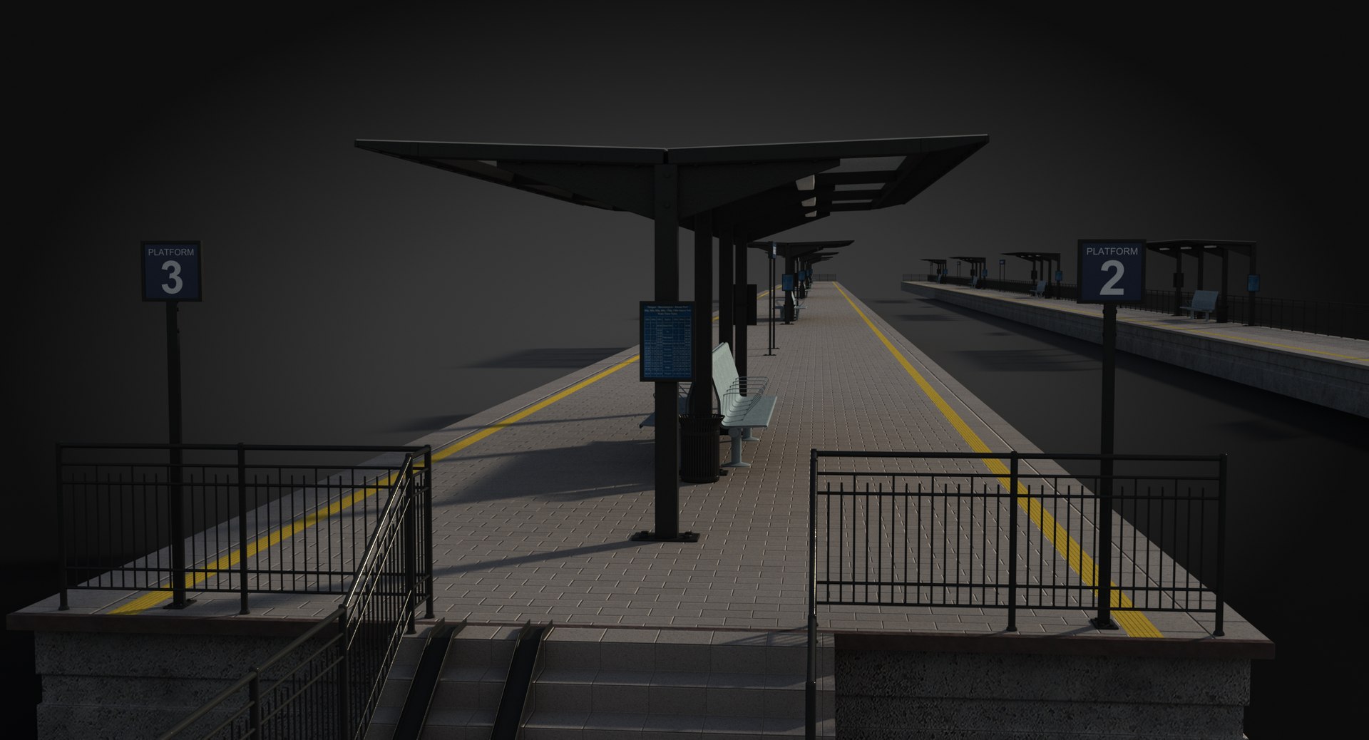 3D Railroad Platforms Rail - TurboSquid 1302844