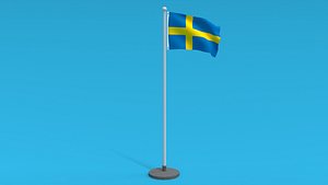 3D model Low Poly Seamless Animated Sweden Flag