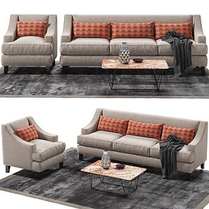 3D rhinebeck sofa armchair