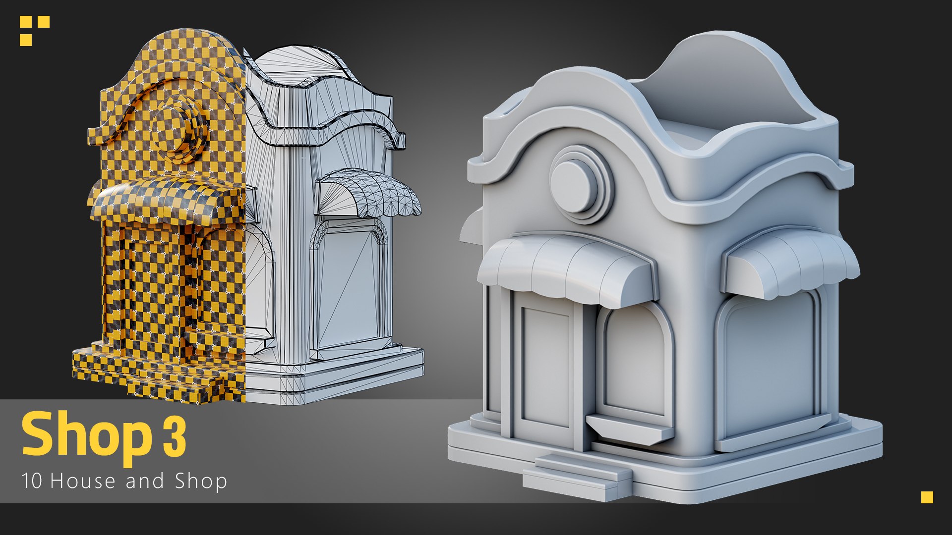 3D 10 Stylized Building - Kitbash - TurboSquid 2158633