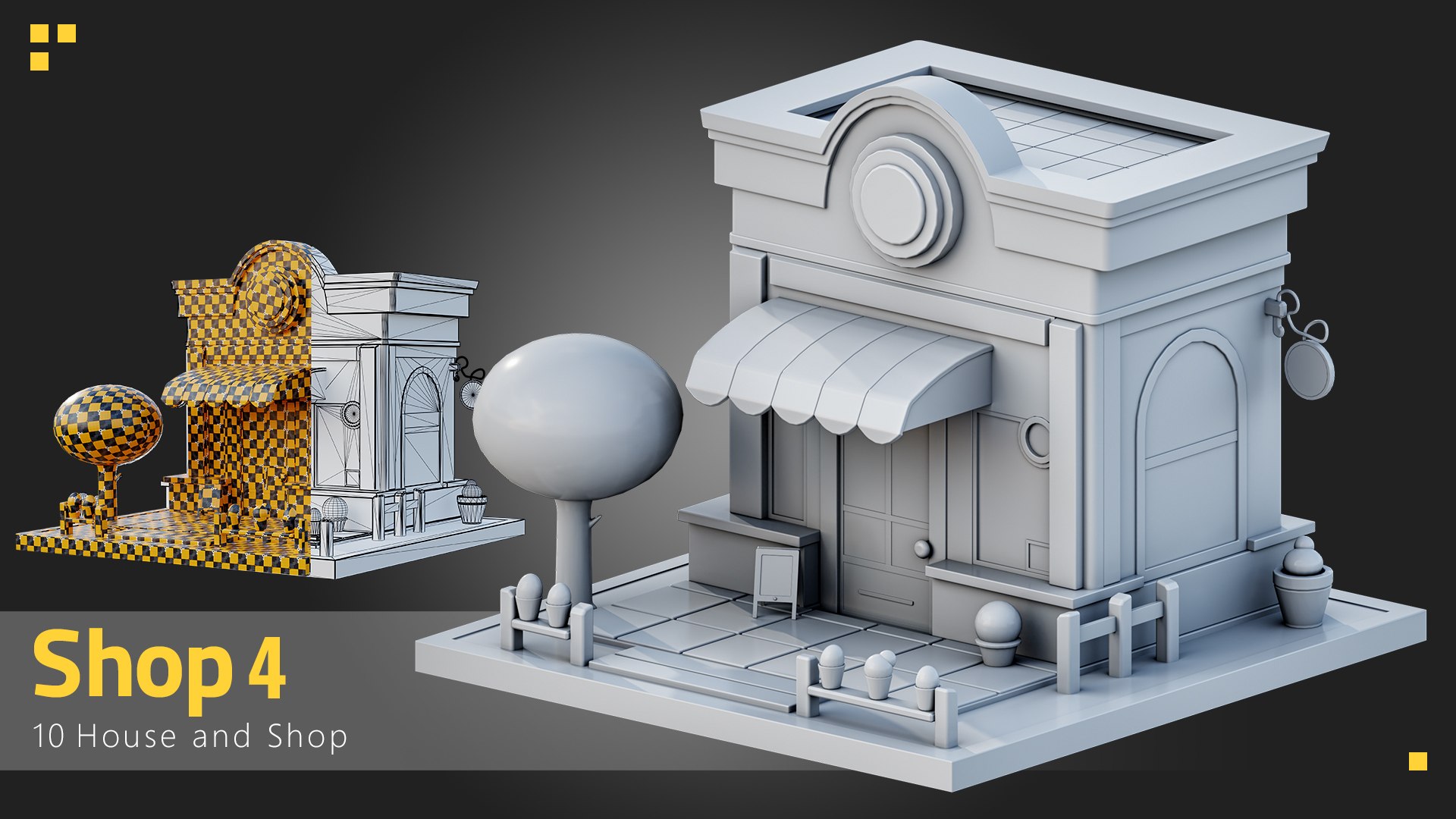 3D 10 Stylized Building - Kitbash - TurboSquid 2158633