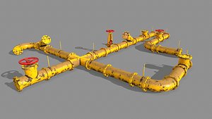 3D clamp pipe set model
