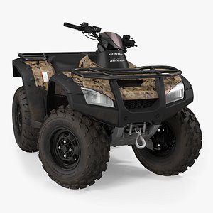 Honda Quad Bike Rigged 3D Model