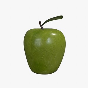 3D Green Apple Realistic model