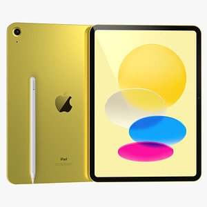 3D model Apple iPad 2024 Yellow