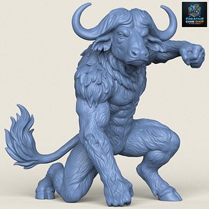 3D model Buffalo Character Statue