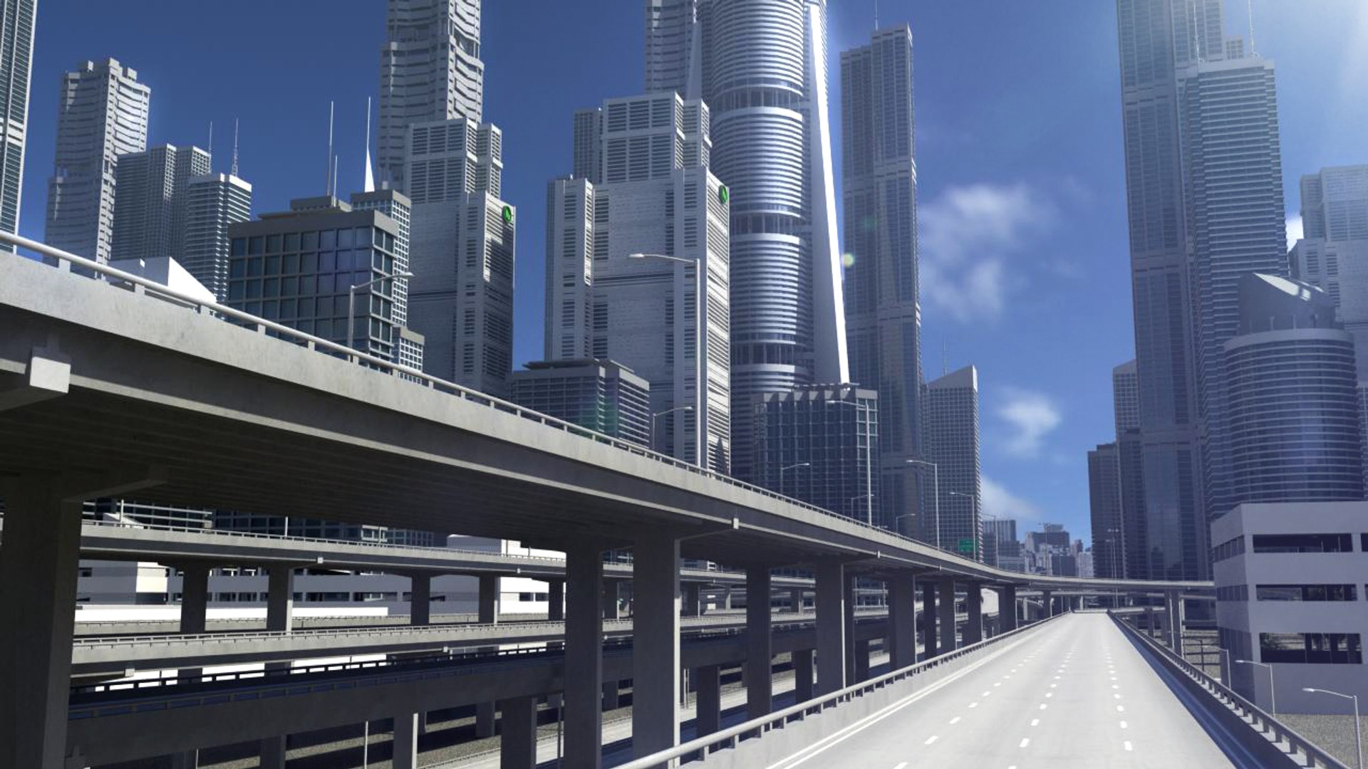 3D Freeway City Environment - TurboSquid 1339748