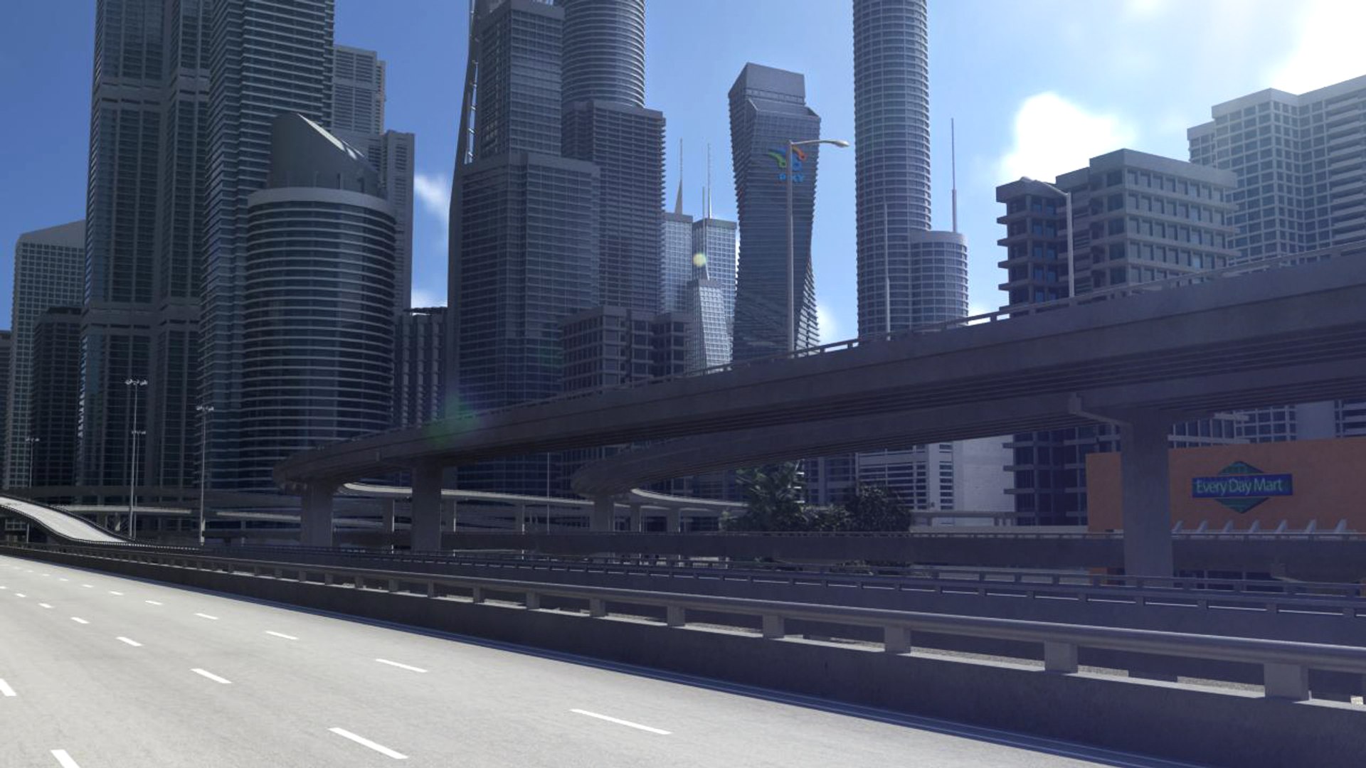 3D Freeway City Environment - TurboSquid 1339748