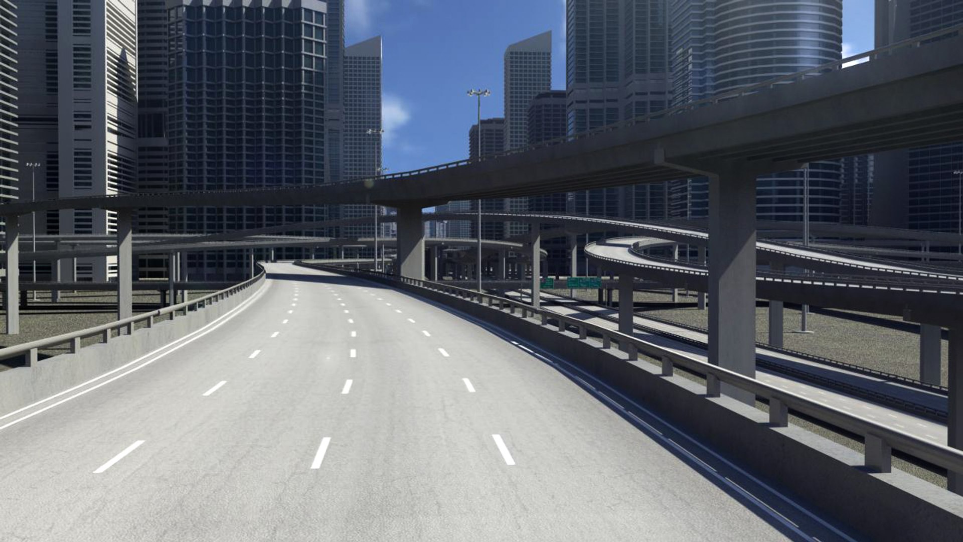 3D Freeway City Environment - TurboSquid 1339748